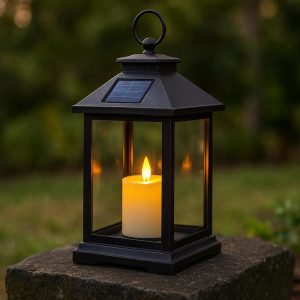 11 Outdoor Solar Powered Candle Lantern Metal