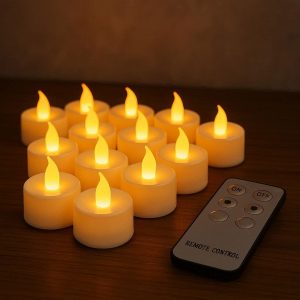 2 Remote Control Flameless Tea Light Candle Set