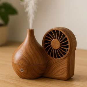 24 Wood Grain Evaporative Aroma Diffuser with Fan