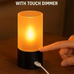 3 Rechargeable USB Candle Lamp with Touch Dimmer