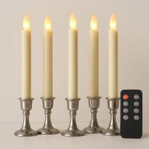 Flameless Taper Candle Set with Remote Realistic